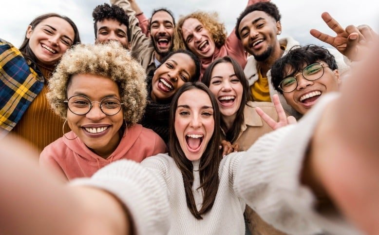 Happy couple in their home